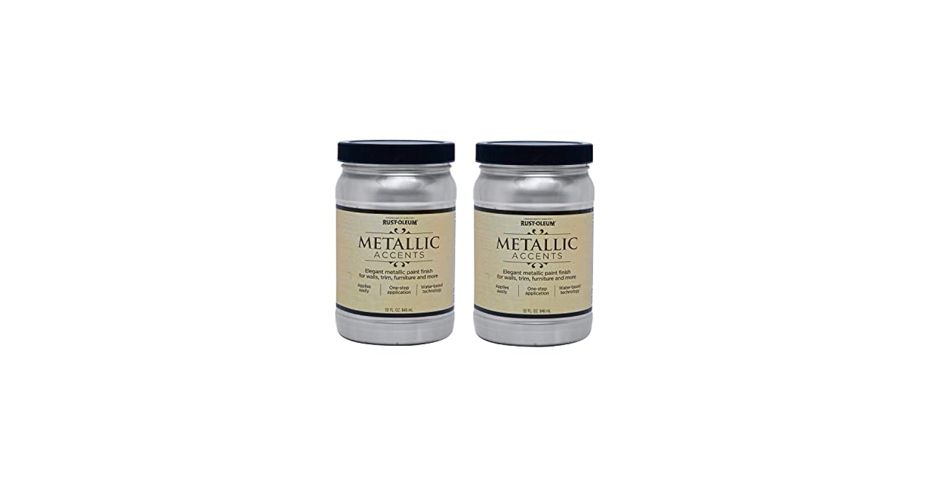 Rust-Oleum 253534-2PK Metallic Accents Paint, Quart